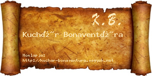 Kuchár Bonaventúra névjegykártya